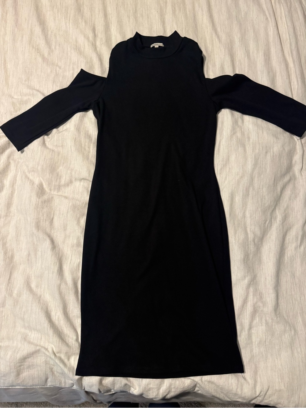 Charlotte Russe Black Cold-Shoulder Midi Dress